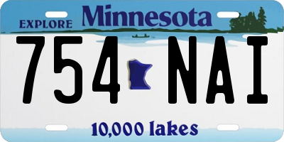 MN license plate 754NAI