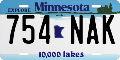 MN license plate 754NAK