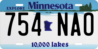 MN license plate 754NAO