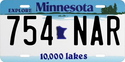 MN license plate 754NAR