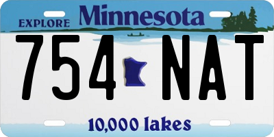 MN license plate 754NAT