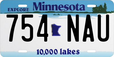 MN license plate 754NAU