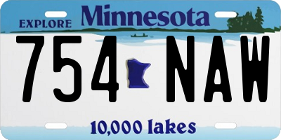 MN license plate 754NAW