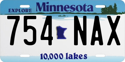 MN license plate 754NAX