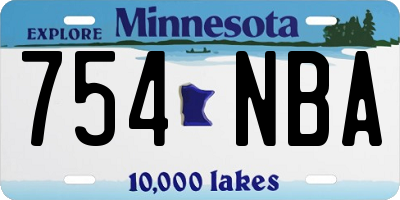 MN license plate 754NBA