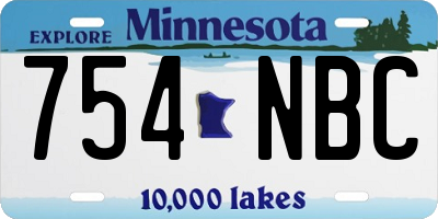 MN license plate 754NBC