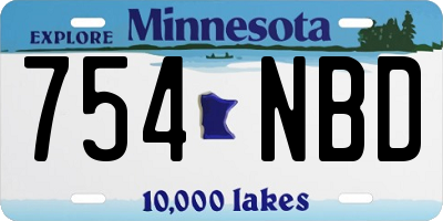 MN license plate 754NBD