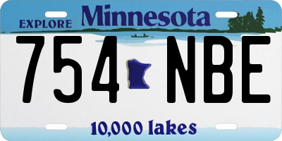 MN license plate 754NBE