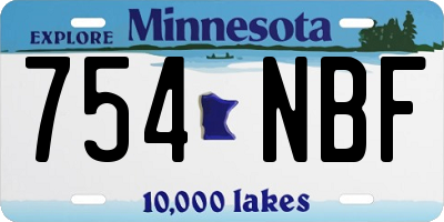MN license plate 754NBF