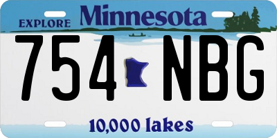 MN license plate 754NBG