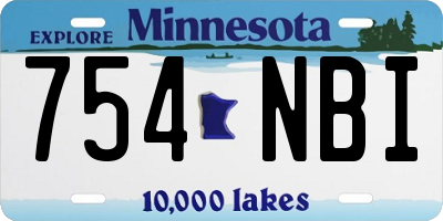 MN license plate 754NBI