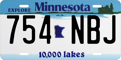 MN license plate 754NBJ