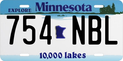 MN license plate 754NBL