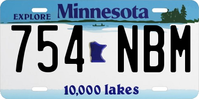 MN license plate 754NBM