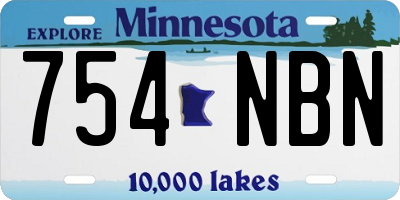 MN license plate 754NBN