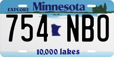 MN license plate 754NBO