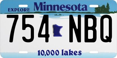 MN license plate 754NBQ