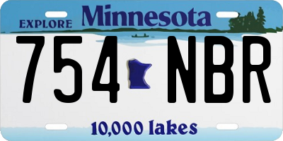 MN license plate 754NBR