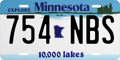 MN license plate 754NBS