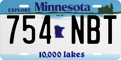 MN license plate 754NBT