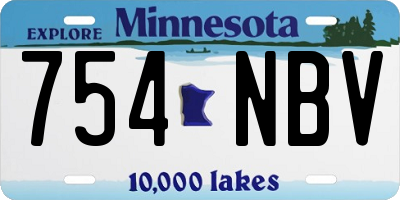 MN license plate 754NBV