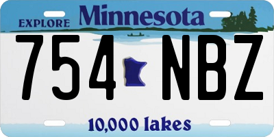 MN license plate 754NBZ