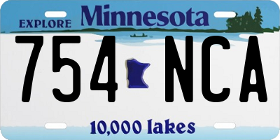 MN license plate 754NCA