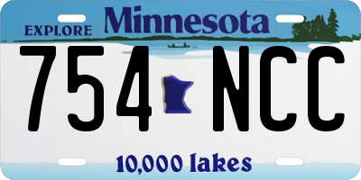 MN license plate 754NCC