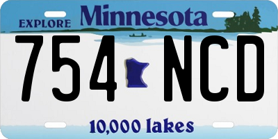 MN license plate 754NCD