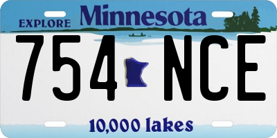 MN license plate 754NCE