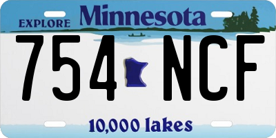 MN license plate 754NCF