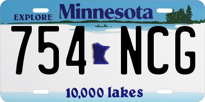 MN license plate 754NCG