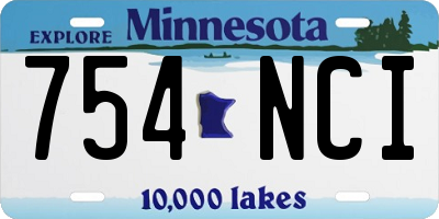 MN license plate 754NCI