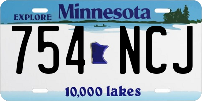 MN license plate 754NCJ