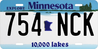 MN license plate 754NCK