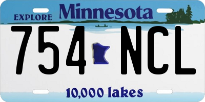 MN license plate 754NCL