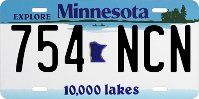 MN license plate 754NCN
