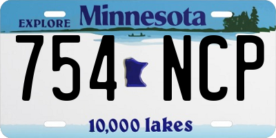 MN license plate 754NCP
