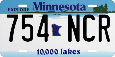 MN license plate 754NCR