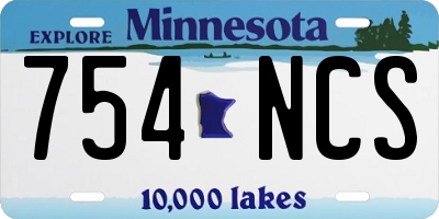 MN license plate 754NCS