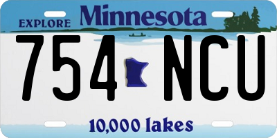 MN license plate 754NCU