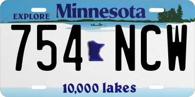 MN license plate 754NCW