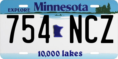 MN license plate 754NCZ