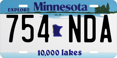 MN license plate 754NDA