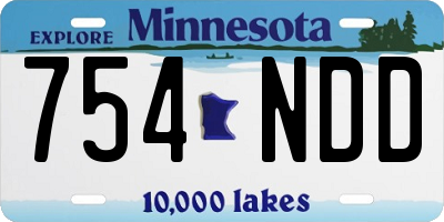 MN license plate 754NDD