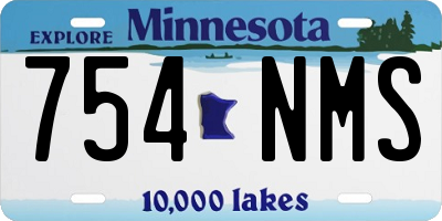 MN license plate 754NMS