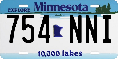 MN license plate 754NNI