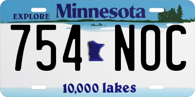 MN license plate 754NOC
