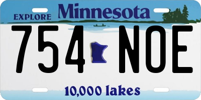 MN license plate 754NOE