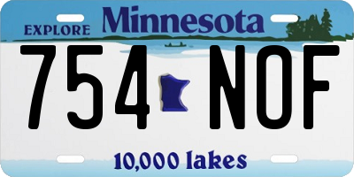 MN license plate 754NOF